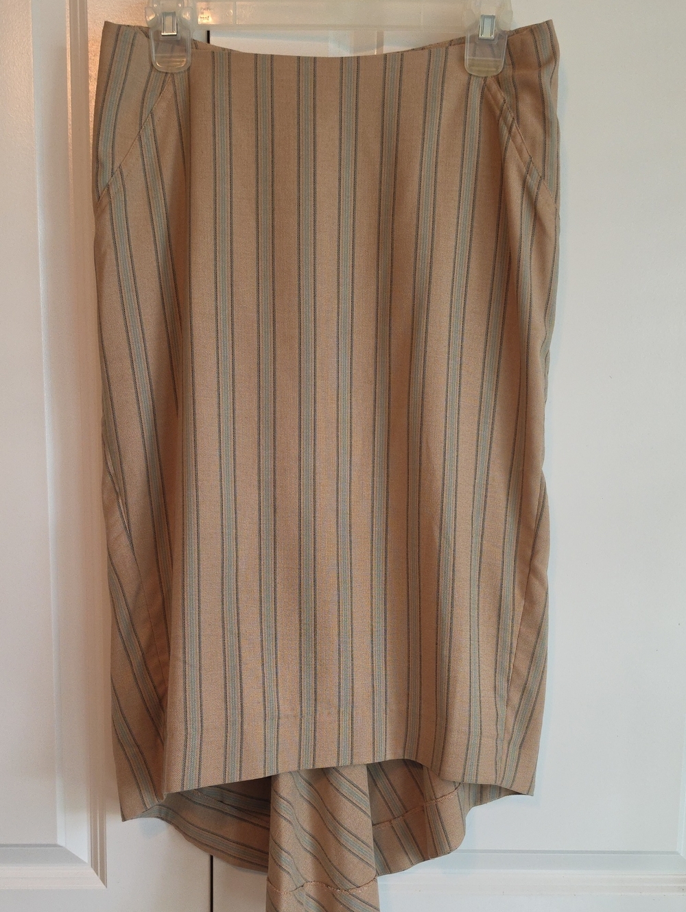 metrostyle Tan Striped High-Low Skirt